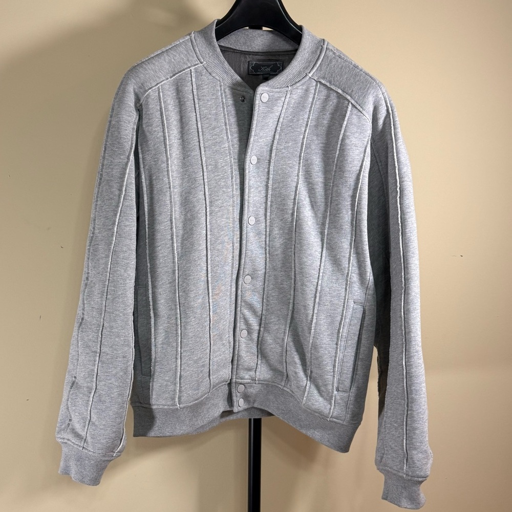Kith Marvin Bomber Jacket color Heather Grey size Small   ( Runs big size up )